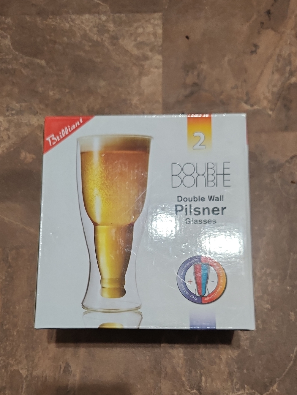 Rebrilliant Double Wall Pilsner Glasses - Clear (Set of 2)